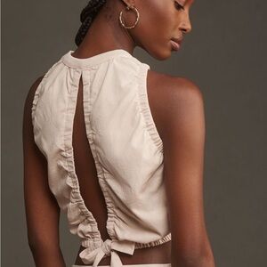 Sleeveless Crop Top with Cutout and Tie Back